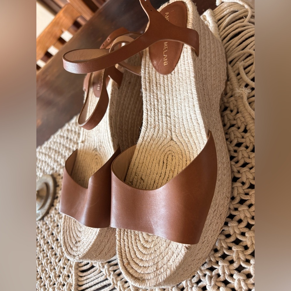 ANTONIO MELANI Brown Wedge Espadrilles